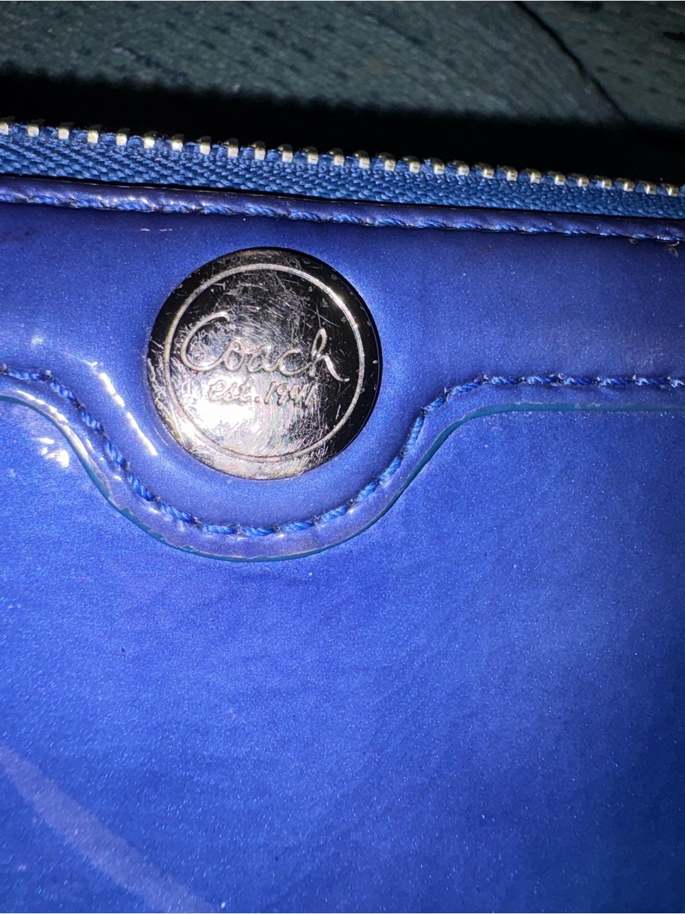 Coach Glossy Patent Leather Zip Wallet - Picture 14 of 15